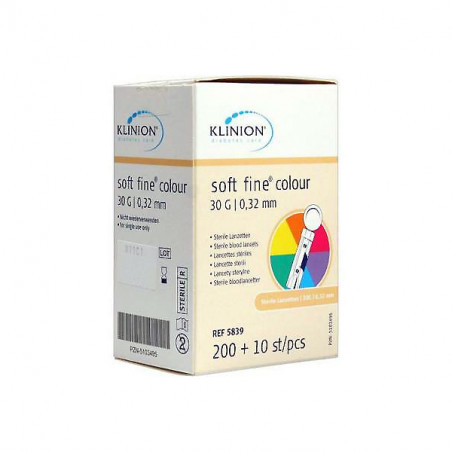 Klinion® soft fine® colour 30 G - lancettes